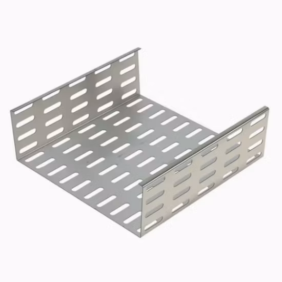 Type d'échelle perforée en acier inoxydable SS304 perforé FRP Type d'auge en alliage d'aluminium GRP Galvanisé à chaud HDG antirouille Système de support noir Chemins de câbles